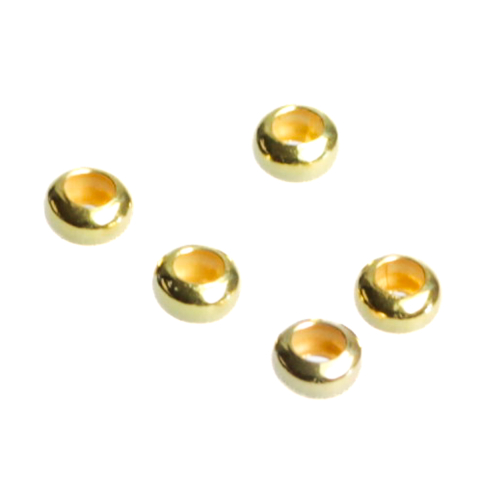 Capacele distantiere margele tuburi - Distantiere, argint 925 placat cu aur, grosime 1.5 mm, diametrul 3 mm