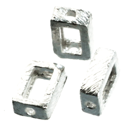 Capacele distantiere margele tuburi - Distantiere dreptunghiulare, argint 925, lungime 10 mm, latime 4 mm, inaltime 2 mm