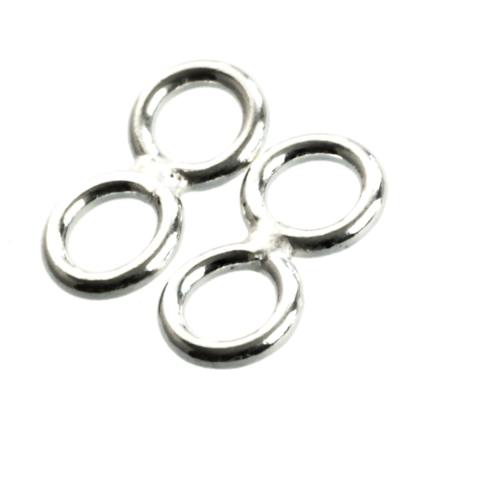 Capacele distantiere margele tuburi - Distantiere duble, argint 925, lungime 10 mm, latime 5 mm, grosime 1 mm