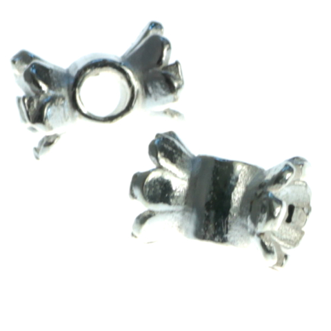 Capacele distantiere margele tuburi - Distantiere funda, argint 925, lungime 10 mm, diametrul 5 mm
