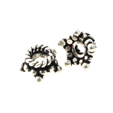 Capacele distantiere margele tuburi - Distntiere, argint 925 antichizat, inaltime 4 mm, diametrul 8 mm