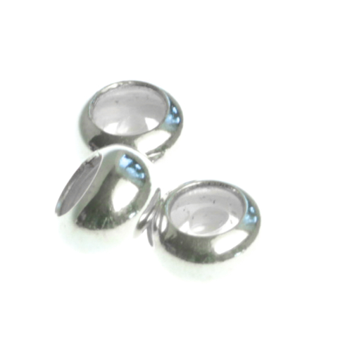Distantiere argint - Distantiere cu interiorul siliconat, argint 925, latime 4 mm, diametrul 6 mm
