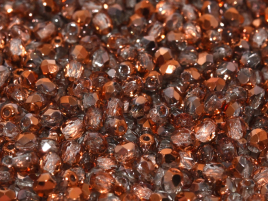 Margele Cehia - Fire polished 3 mm Crystal Gold Sunset