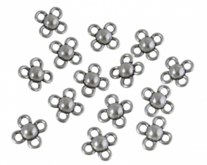 Accesorii metale comune - Floare zamak argintie 8 mm