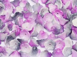 Margele Cehia - Flower Cup Beads 7 x 5 mm Chalk White Funky Purple