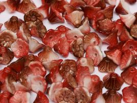 Margele Cehia - Flower Cup Beads 7 x 5 mm Chalk White Funky Wine