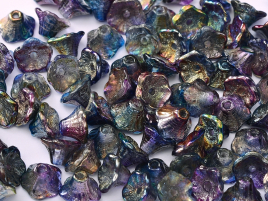 Flower Cup Beads 7 x 5 mm Crystal Magic Blue