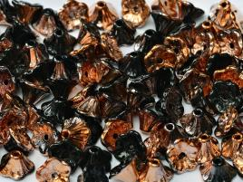 Flower Cup Beads 7 x 5 mm Jet Sunset