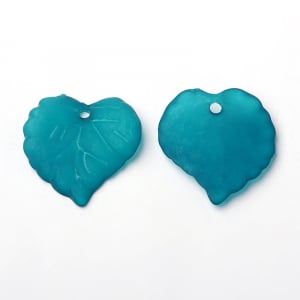 Accesorii diverse - Frunze din acrilic transparent turcuaz frosted