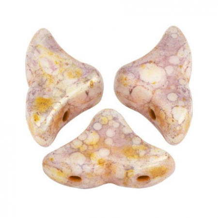 Margele Par Puca - Margele Helios Par Puca 6 X 10 mm Opaque Mix Rose/Gold Ceramic Look