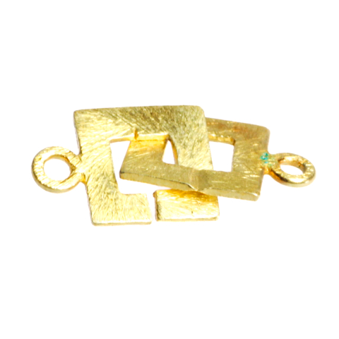 Inchizatori si terminatii lant - Inchizatoare decorativa texturata, argint 925 placat cu aur, lungime 24 mm, latime 10 mm, grosime 1 mm