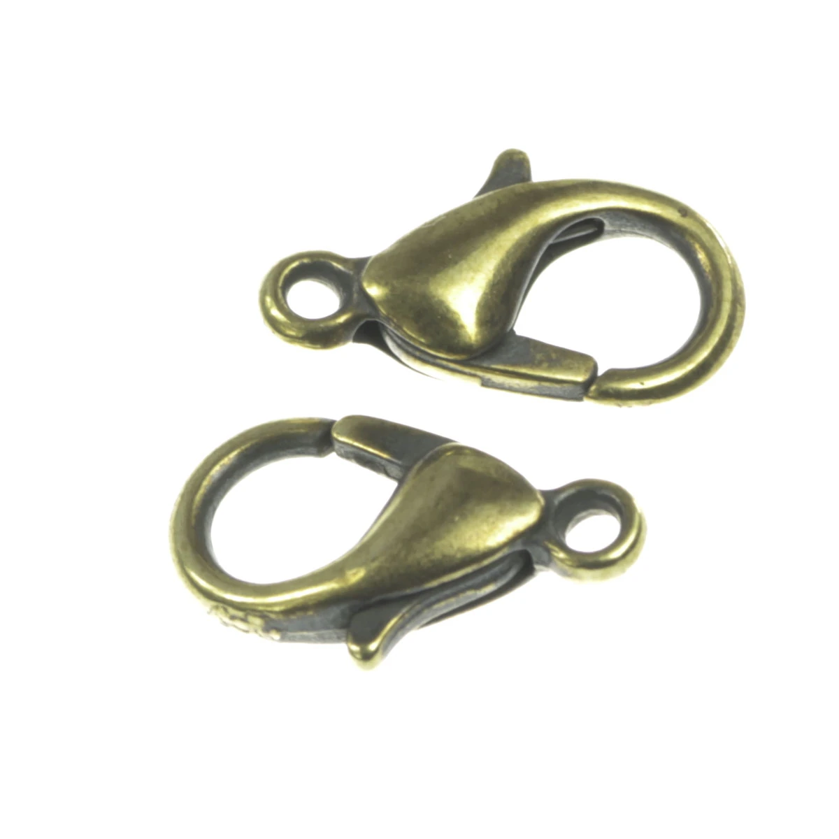 Inchizatori, terminatii lant, conuri - Inchizatoare lobster, zamac placat cu alama, 12x6 mm