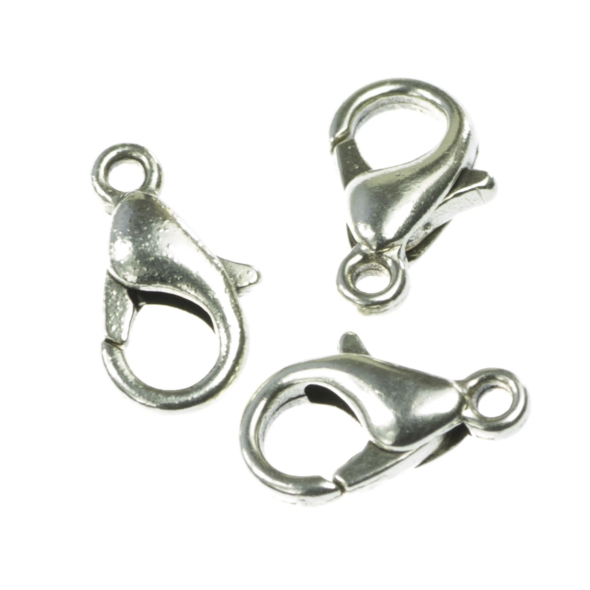 Inchizatori, terminatii lant, conuri - Inchizatoare lobster, zamac placat cu argint, 10x5 mm