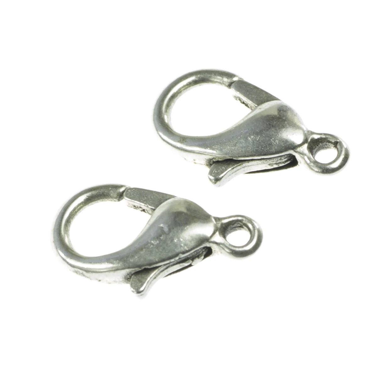 Inchizatori, terminatii lant, conuri - Inchizatoare lobster, zamac placat cu argint, 12x6 mm