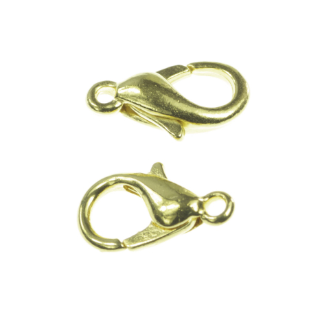 Accesorii metalice - Inchizatoare lobster, zamac placat cu aur, 12x6 mm