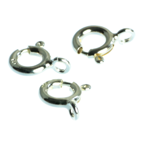 Accesorii argint - Inchizatoare rotunda cu arc, argint 925, diametrul 5 mm