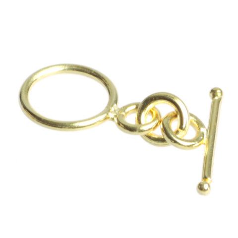 Inchizatori si terminatii lant - Inchizatoate togle, argint 925 placat cu aur, grosime 1 mm, diametrul 10 mm