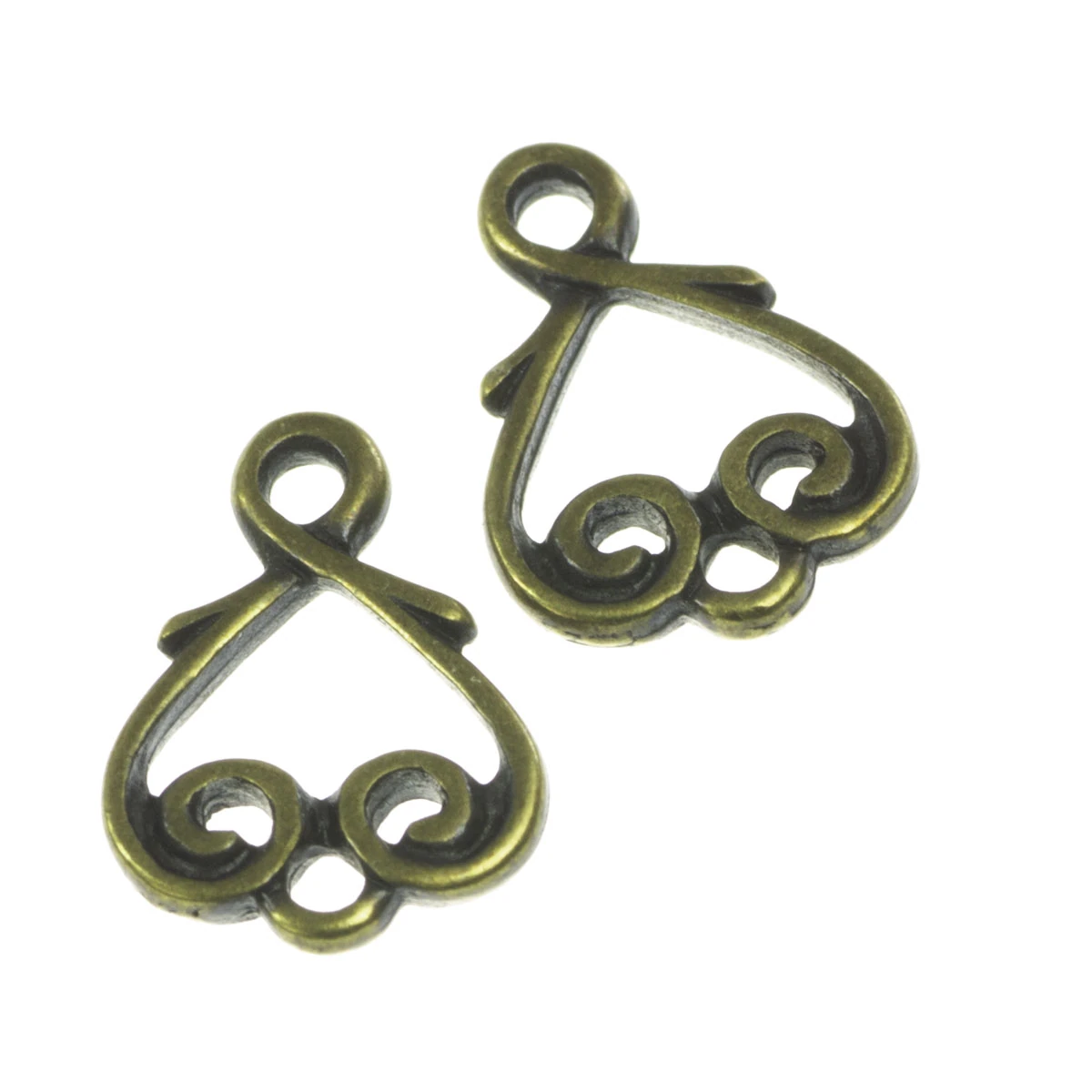 Conectori, link-uri si tuburi - Link, aliaj placat cu alama antichizata, 12x9 mm