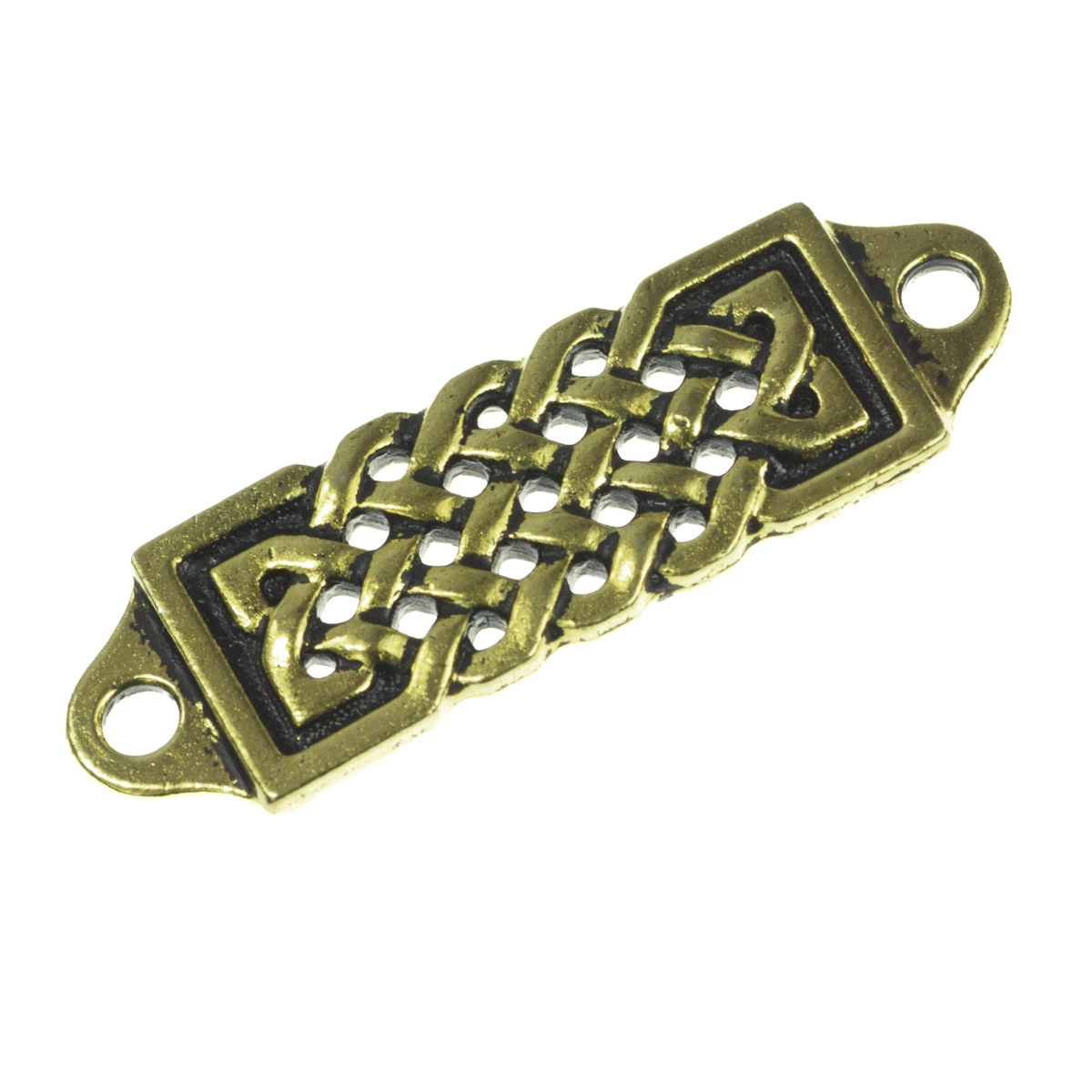 Conectori, link-uri si tuburi - Link, aliaj placat cu aur antichizat, 32x12 mm