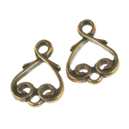 Accesorii metalice - Link, aliaj placat cupru antichizat, 12x9 mm (cod 1012261064)