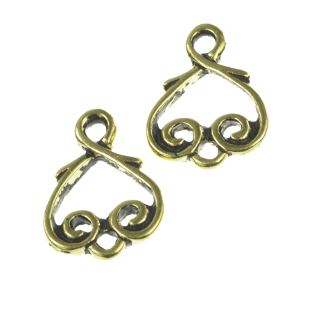 Accesorii metalice - Link, aliaj placat cupru antichizat, 12x9 mm (cod 1012261065)