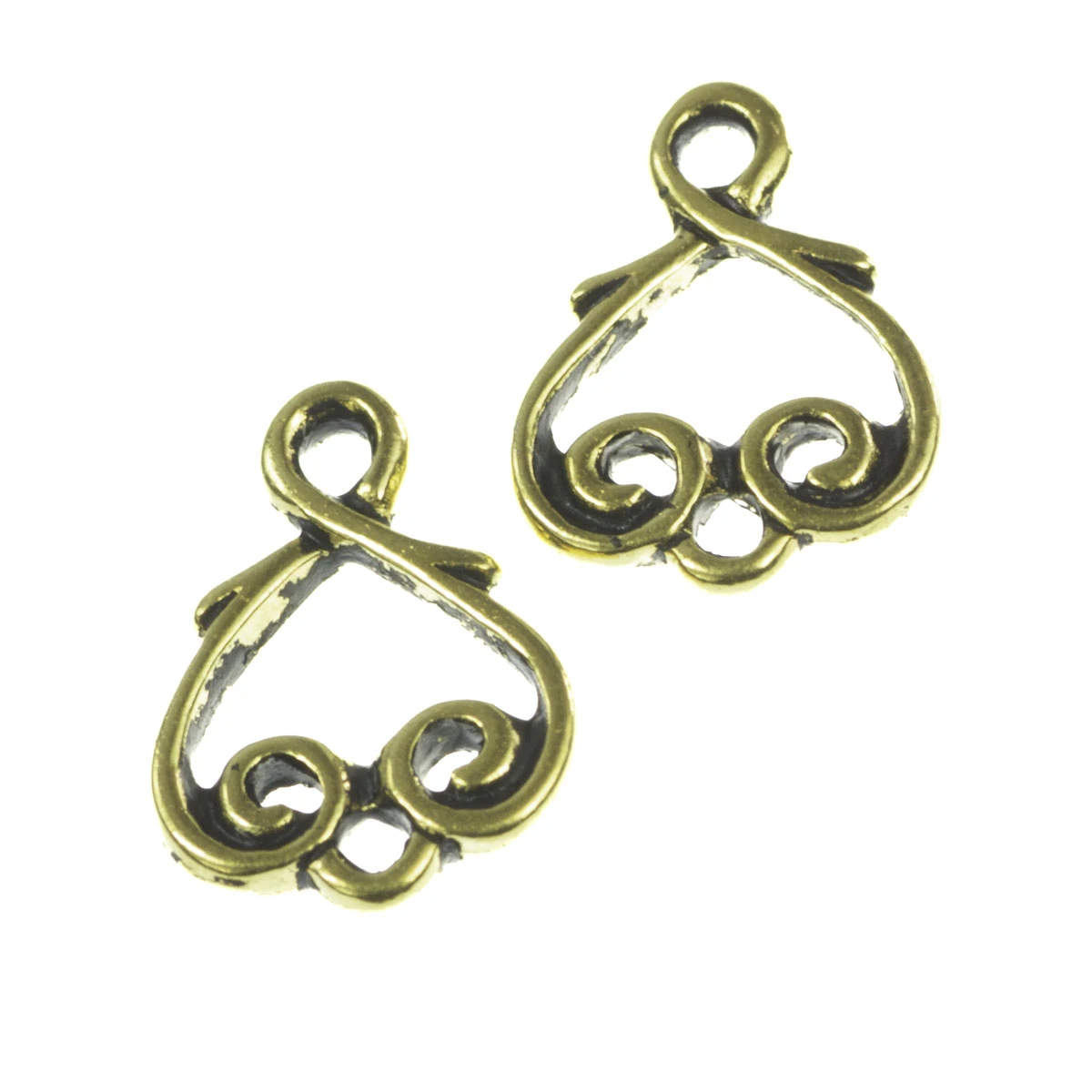 Conectori, link-uri si tuburi - Link, aliaj placat cupru antichizat, 12x9 mm (cod 1012261065)