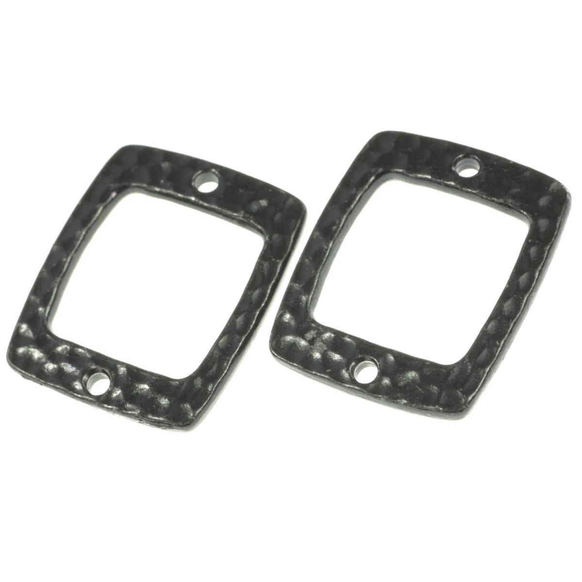 Conectori, link-uri si tuburi - Link dreptunghiular texturat, negru, 21x16 mm, gros. 2 mm