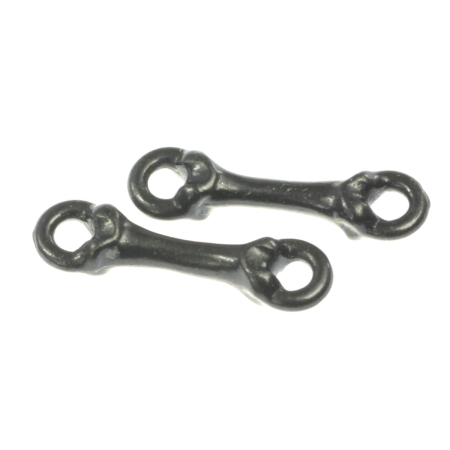 Accesorii metalice - Link, negru, L 18 mm, gros. 2 mm, orif. 2 mm