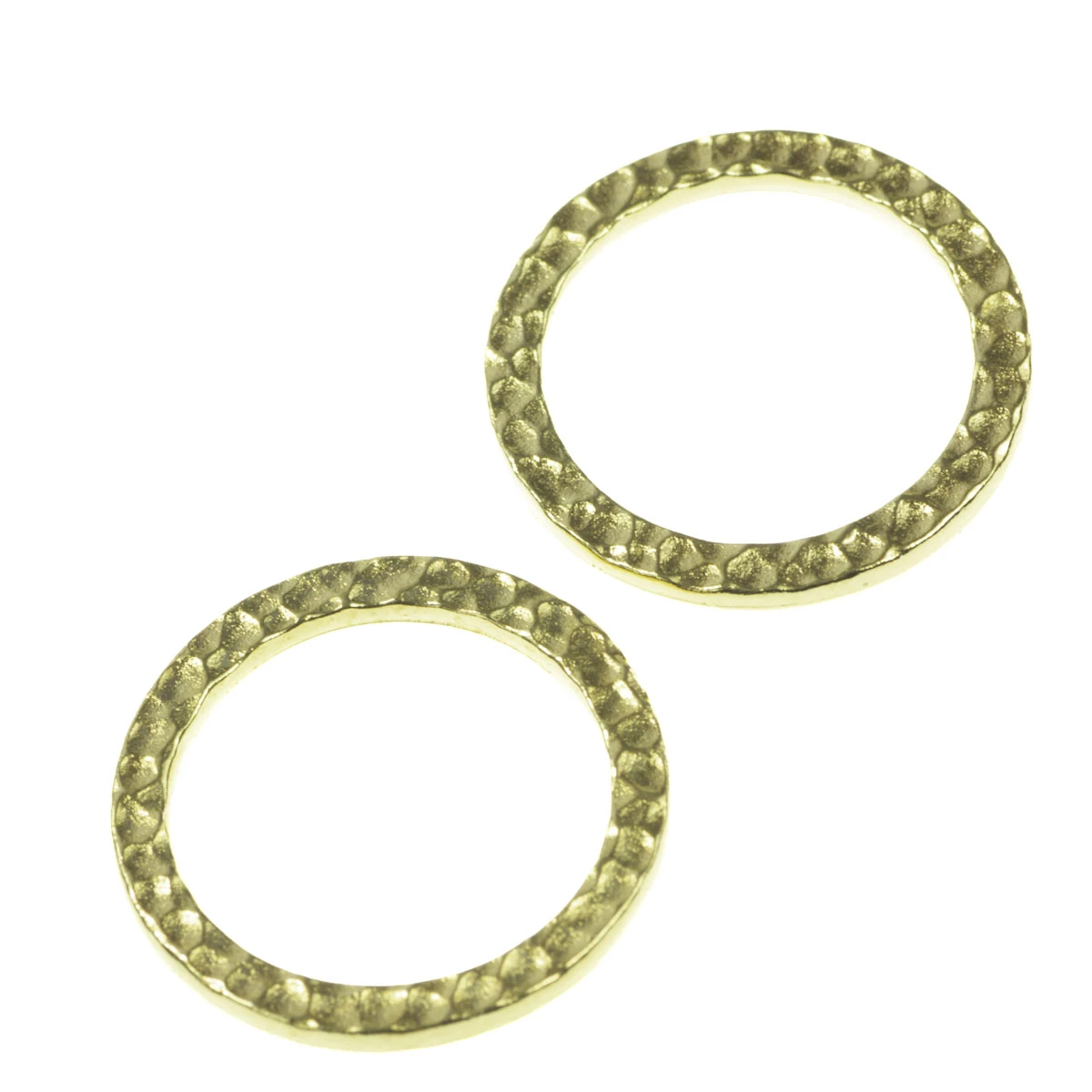 Conectori, link-uri si tuburi - Link rotund texturat, aliaj placat cu aur, D 19 mm, gros. 2 mm