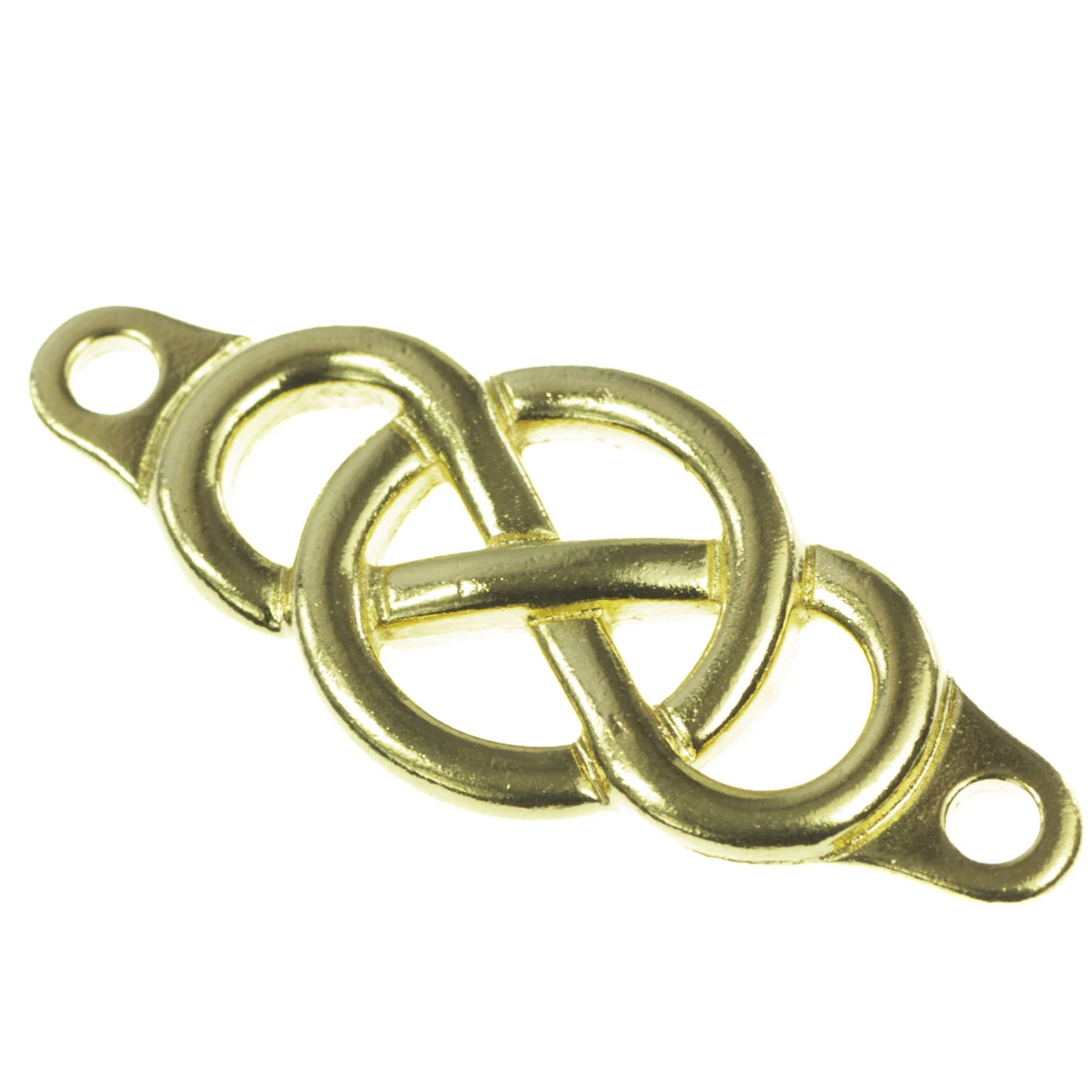Conectori, link-uri si tuburi - Link stil tibetan, aliaj placat cu aur, 35x15 mm, gros. 2.5 mm