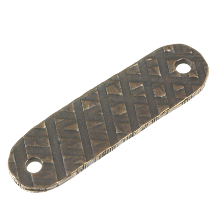 Accesorii metalice - Link texturat, aliaj placat cupru antichizat, 41x12 mm, gros. 1.5 mm, orif. 2 mm