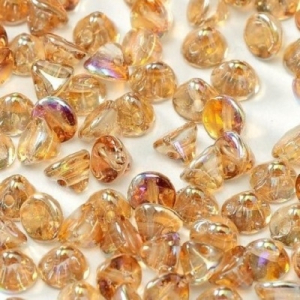 Margele Cehia - Margele cehesti Button 4 mm Crystal Brown Rainbow