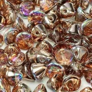 Margele Cehia - Margele cehesti Button 4 mm Crystal Copper Rainbow