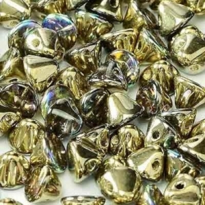 Margele Cehia - Margele cehesti Button 4 mm Crystal Golden Rainbow