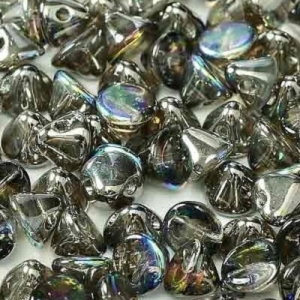 Margele Cehia - Margele cehesti Button 4 mm Crystal Graphite Rainbow