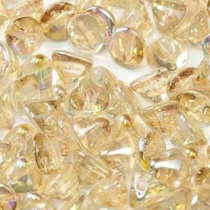 Margele Cehia - Margele cehesti Button 4 mm Crystal Lemon Rainbow