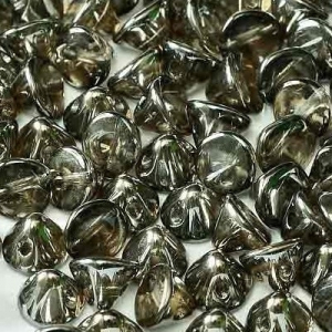 Margele Cehia - Margele cehesti Button 4 mm Crystal Vacuum Hematite Full