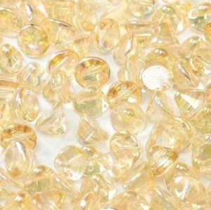 Margele Cehia - Margele cehesti Button 4 mm Crystal Yellow Rainbow