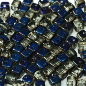 Margele Cehia - Margele cehesti Crisscross cube Crystal Full Azuro 2hole