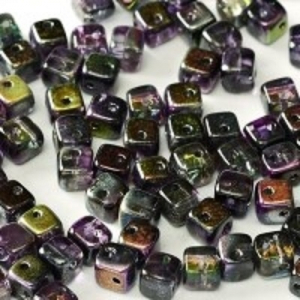 Margele Cehia - Margele cehesti Crisscross cube Crystal Margintic Purple 2hole