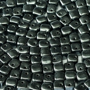 Margele Cehia - Margele cehesti Crisscross cube Jet Hematite 2hole