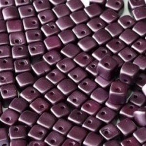 Margele Cehia - Margele cehesti Crisscross cube Pastel Bordeaux 2hole