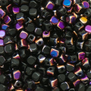 Margele Cehia - Margele cehesti Cuburi 4 mm Jet sliperit
