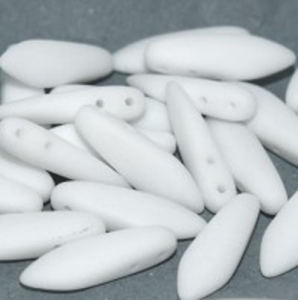 Dagger - Margele cehesti Dagger 16x5 mm Chalk white matted