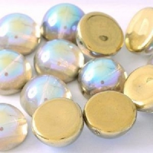 Margele Cehia - Margele cehesti Dome 10x6 mm Crystal Golden Rainbow