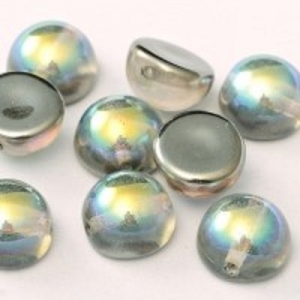 Margele Cehia - Margele cehesti Dome 10x6 mm Crystal Graphite Rainbow