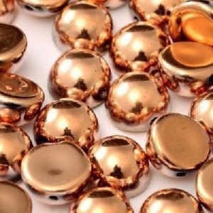 Margele Cehia - Margele cehesti Dome 10x6 mm Jet Capri Gold Full