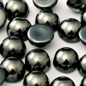Margele Cehia - Margele cehesti Dome 10x6 mm Jet Vacuum Hematite Full