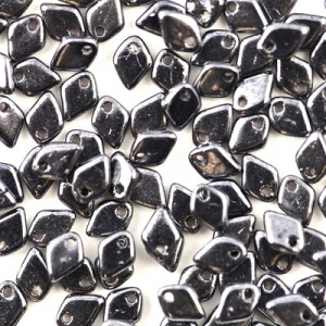Margele Cehia - Margele cehesti Dragon scale 1,5x5 mm Jet Hematite