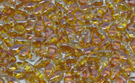 DropDuo - Margele cehesti DropDuo 3 x 6 mm Crystal Apricot Medium